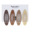 Haarspeld Klikklak 6cm - Ovaal - Matte Kleur - Bruin - Set van 4