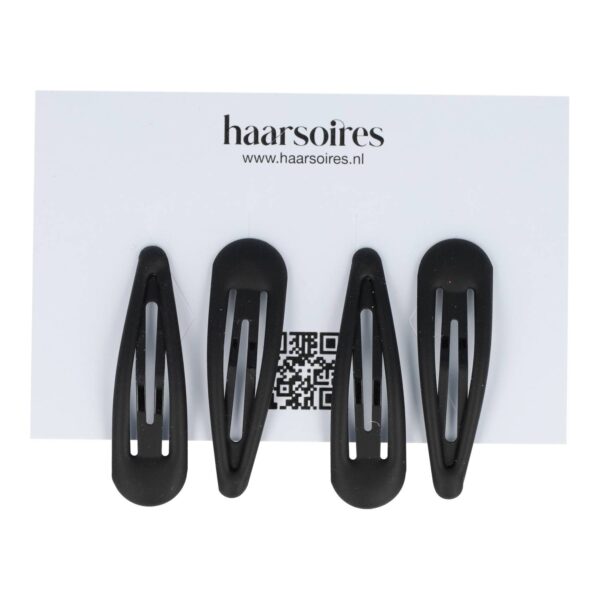 Haarspeld Klikklak 6cm - Epoxy - Matte Kleur Zwart - Set van 4
