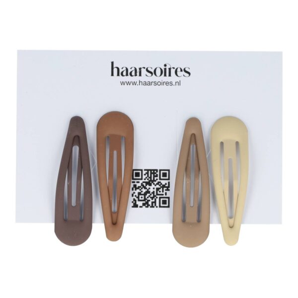 Haarspeld Klikklak 6cm - Epoxy - Matte Kleur Bruin - Set van 4