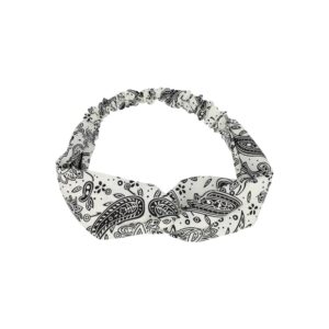 Haarband Twist 5cm – Paisleyprint – Wit