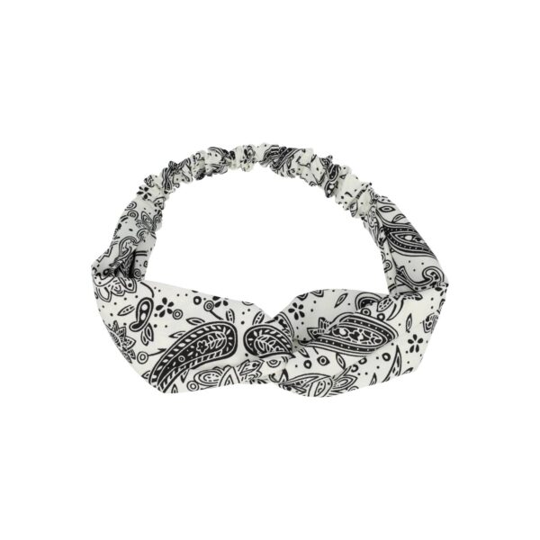 Haarband Twist 5cm – Paisleyprint – Wit