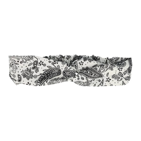Haarband Twist 5cm – Paisleyprint – Wit