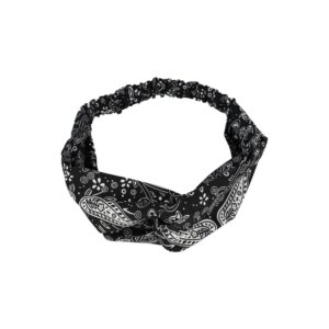 Haarband Twist 5cm – Paisleyprint – Zwart