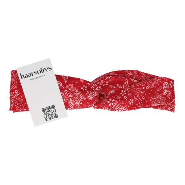 Haarband Twist 5cm – Paisleyprint – Rood