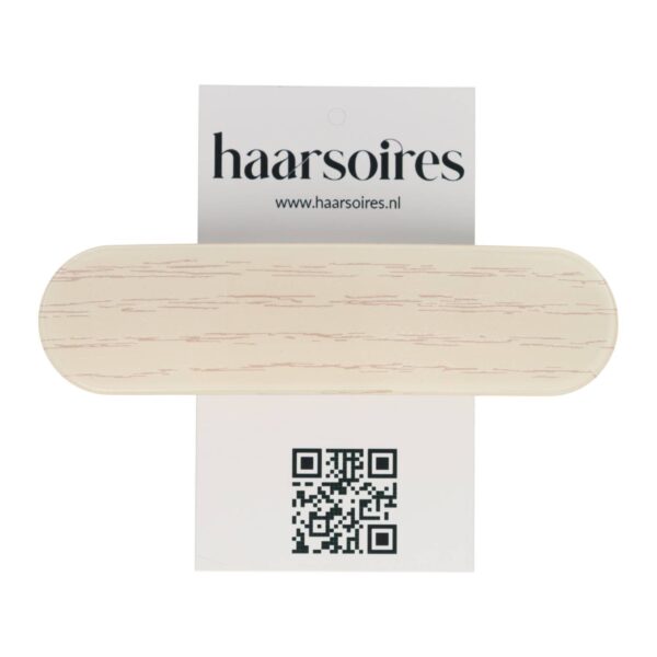 Haarspeld Patentspeld 10cm - Houtlook - Glans - Creme