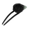 Haarvork roos_12 Styling Tool Haarvork 11cm – Roos Bloem – Knot Haarpin – Zwart