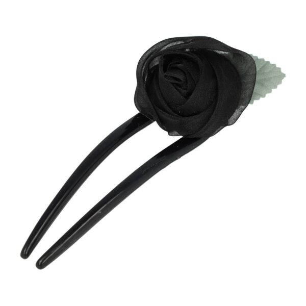 Haarvork roos_12 Styling Tool Haarvork 11cm – Roos Bloem – Knot Haarpin – Zwart