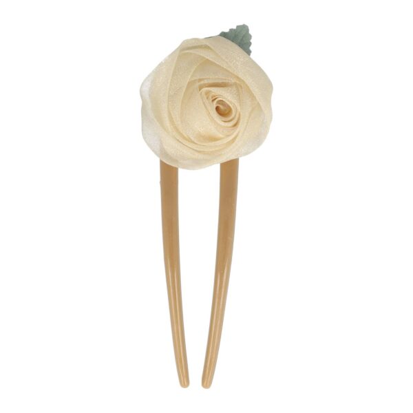 Haarvork roos_7 Styling Tool Haarvork 11cm – Roos Bloem – Knot Haarpin – Bruin Beige