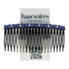 Haarspeld Sierkam Opsteekkam 10cm - Strass Steentjes - Grove Tand - Zwart Blauw