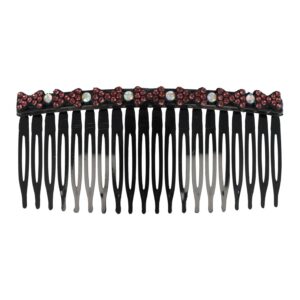 Haarspeld Sierkam Opsteekkam 10cm - Strass Steentjes - Grove Tand - Zwart Roze