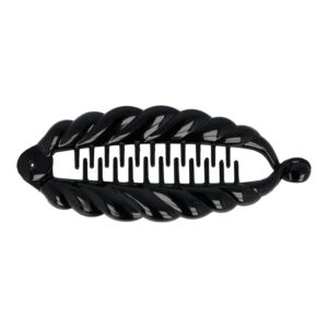 Haarspeld Bananenklem 14cm - Staartklem Bladvorm - Zwart