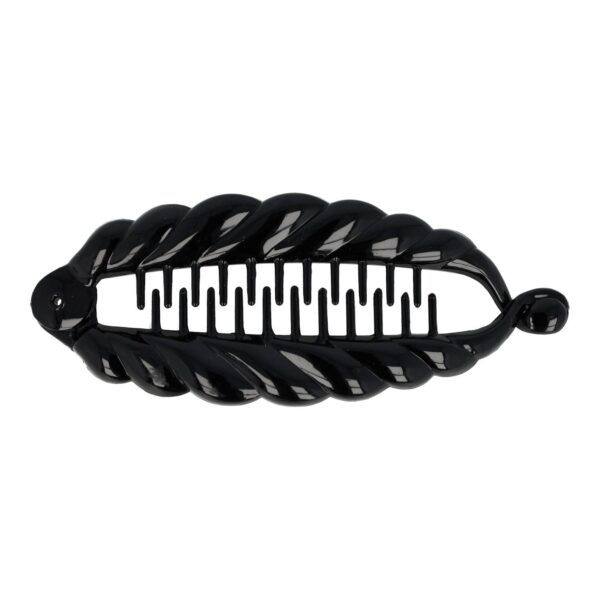 Haarspeld Bananenklem 14cm - Staartklem Bladvorm - Zwart