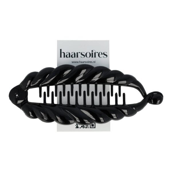 Haarspeld Bananenklem 14cm - Staartklem Bladvorm - Zwart