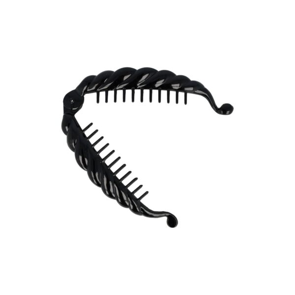 Haarspeld Bananenklem 14cm - Staartklem Bladvorm - Zwart