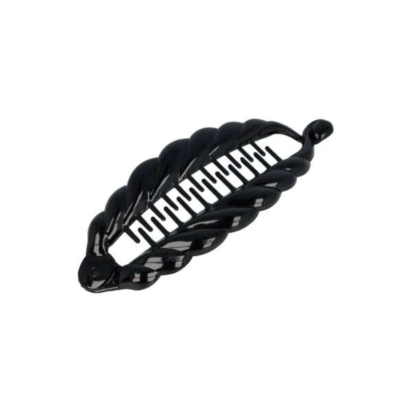 Haarspeld Bananenklem 14cm - Staartklem Bladvorm - Zwart