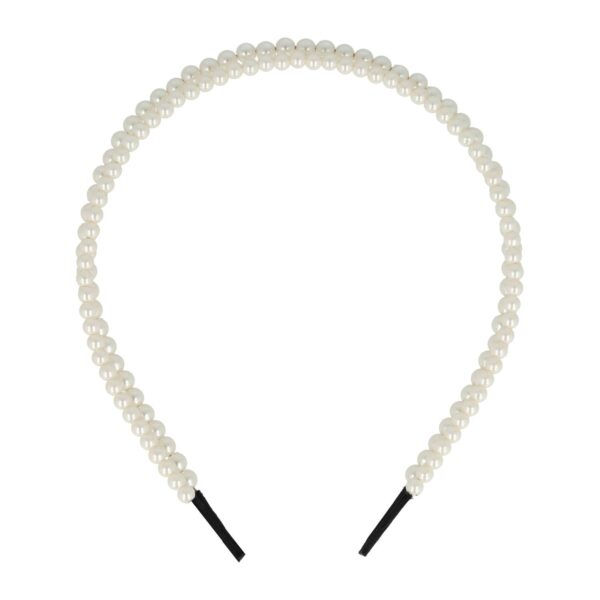 Haarband Diadeem – Dubbele Parel Kralen – Wit