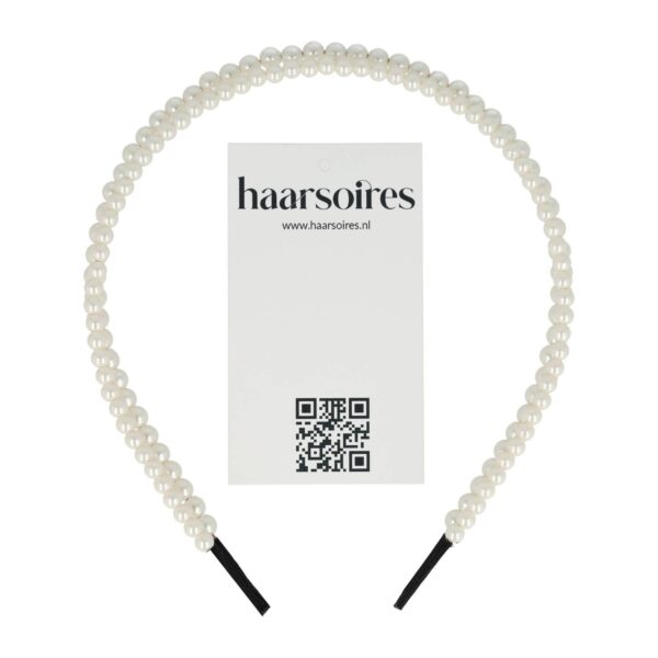 Haarband Diadeem – Dubbele Parel Kralen – Wit