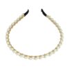 Haarband Diadeem – Dubbele Parel Kralen – Gouddraad – Wit Goud