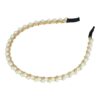 Haarband Diadeem – Dubbele Parel Kralen – Gouddraad – Wit Goud