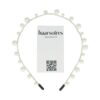 diadeem smal wave grote parelkralen_2 Haarband Diadeem – Dun – Parel Kralen – Wit