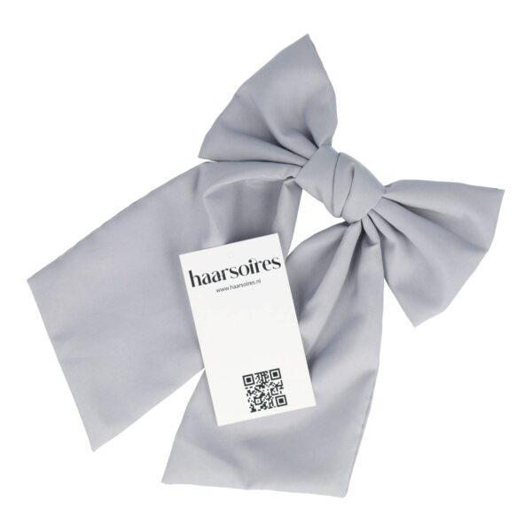 Haarspeld Duckklem 15cm – Strik – Effen Stof – Grijs