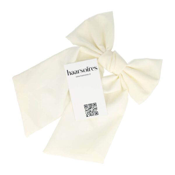 Haarspeld Duckklem 15cm – Strik – Effen Stof – Creme