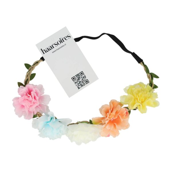 haarband 5 bloemen_8 Haarband Bloemen – Gevlochten – Multicolor