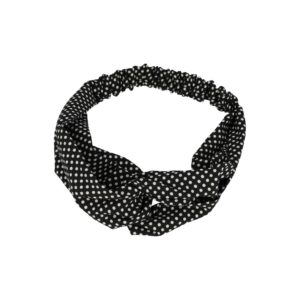 Haarband Twist 5cm – Stippenprint – Zwart