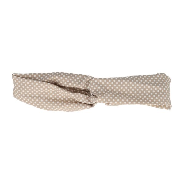 haarband stippenprint met twist_11 Haarband Twist 5cm – Stippenprint – Beige