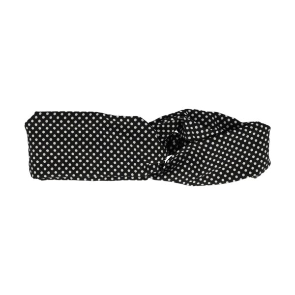 Haarband Twist 5cm – Stippenprint – Zwart