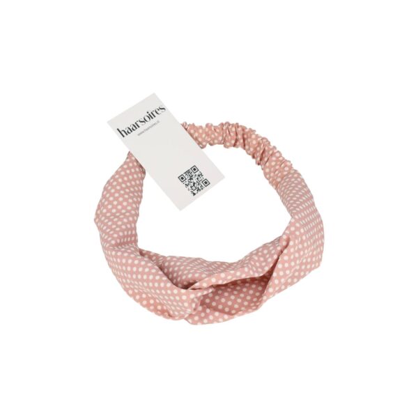 Haarband Twist 5cm – Stippenprint – Roze