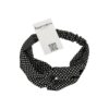 Haarband Twist 5cm – Stippenprint – Zwart