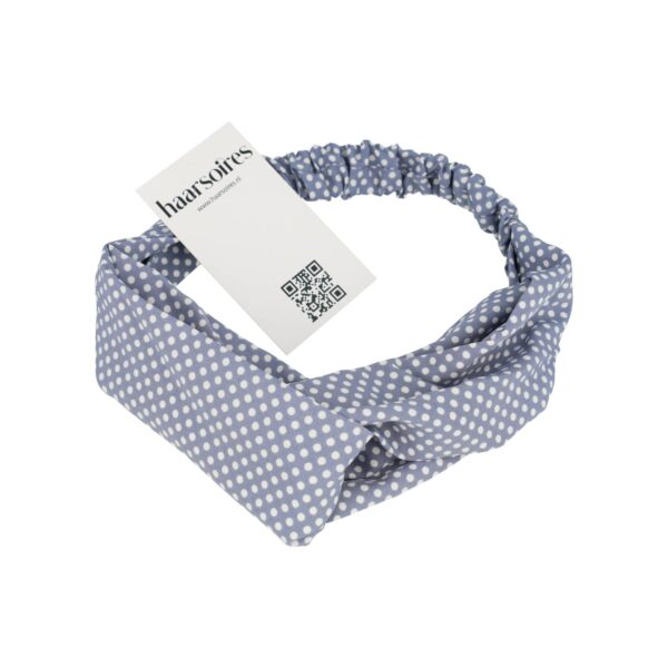 Haarband Twist 5cm – Stippenprint – Lichtblauw