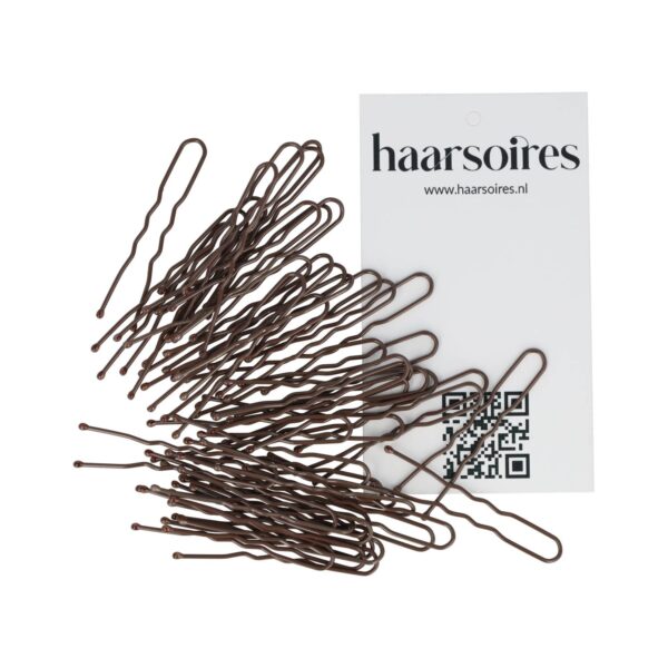 Styling Tool - Haardotspelden 4,5cm – Metalen Haarpinnen – Bruin – Set van 50