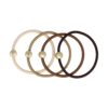 Haarelastieken Kraal 1cm – Cirkel Ornament – Kunststof – Bruin Goud – Set van 4