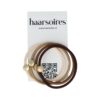 Haarelastieken Kraal 1cm – Cirkel Ornament – Kunststof – Bruin Goud – Set van 4
