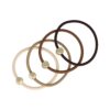 Haarelastieken Kraal 1cm – Cirkel Ornament – Kunststof – Bruin Goud – Set van 4