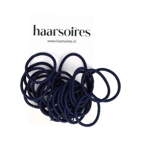 Haarelastiekjes Mini 2cm - Dun - Zonder Metaal - Blauw - Set van 24