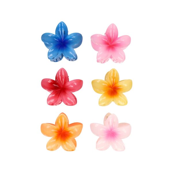 Haarspeld Haarklemmen 8cm – XL Lelie Bloemvorm – Blauw Geel Roze Oranje – Set van 6