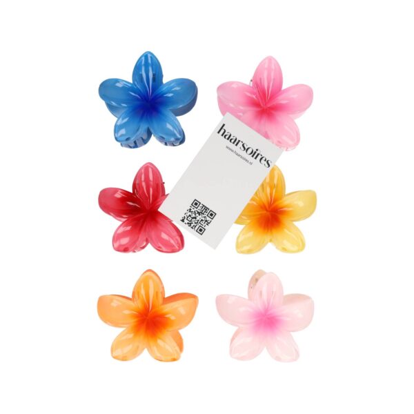 Haarspeld Haarklemmen 8cm – XL Lelie Bloemvorm – Blauw Geel Roze Oranje – Set van 6