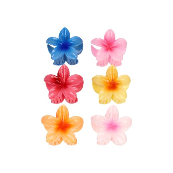 Haarspeld Haarklemmen 8cm – XL Lelie Bloemvorm – Blauw Geel Roze Oranje – Set van 6