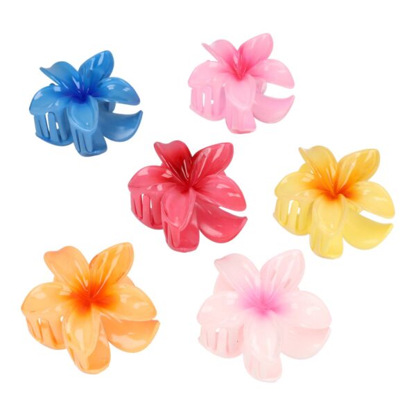 Haarspeld Haarklemmen 8cm – XL Lelie Bloemvorm – Blauw Geel Roze Oranje – Set van 6