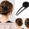 haarvork-roos-zwart Styling Tool Haarvork 11cm – Roos Bloem – Knot Haarpin – Zwart