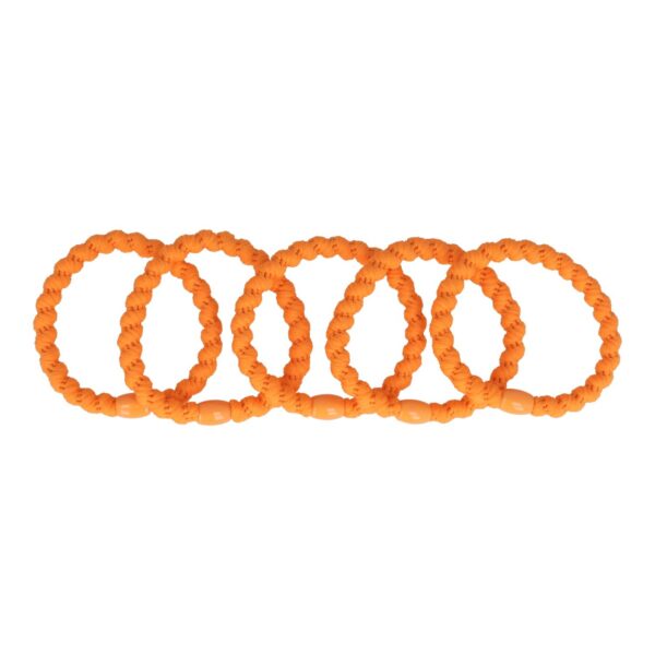 Haarelastieken Gedraaid - Hair Tie - Oranje - Set van 5