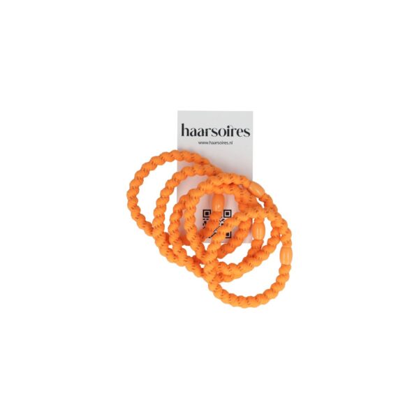 Haarelastieken Gedraaid - Hair Tie - Oranje - Set van 5