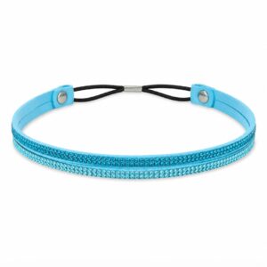 Haarband Glitter - Strass Steentjes - Dubbel - Blauw
