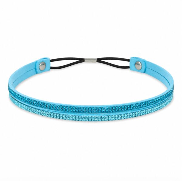 hb-glitter-blauw Haarband Glitter - Strass Steentjes - Dubbel - Blauw