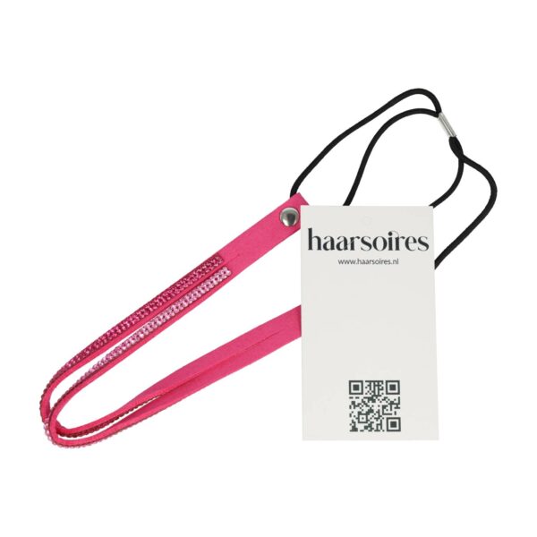 hb glitter steentjes dubbel_2 Haarband Glitter - Strass Steentjes - Dubbel - Fuchsia Roza