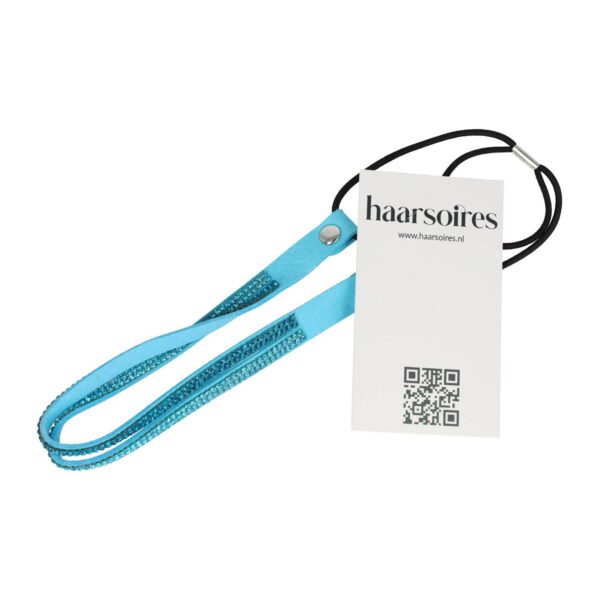 hb glitter steentjes dubbel_4 Haarband Glitter - Strass Steentjes - Dubbel - Blauw