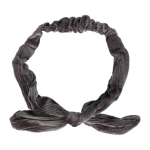 Haarband Knoop – Strikje met IJzerdraad – Velvet Ribstof – Grijs